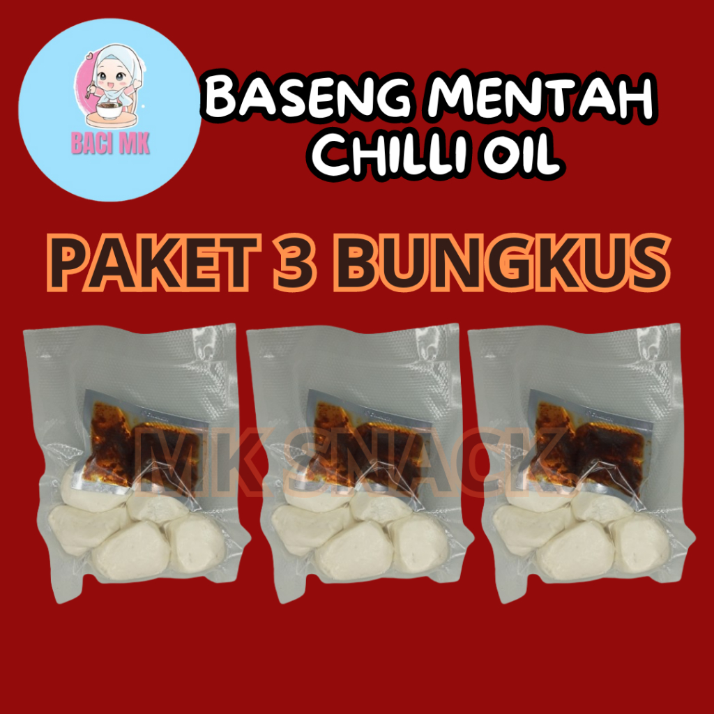 

MK SNACK BSRENG MENTAH CHILLI OIL ISI 5 BUTIR PAKET 3 BUNGKUS GRATIS CHILLI OIL PEDAS NIKMAT
