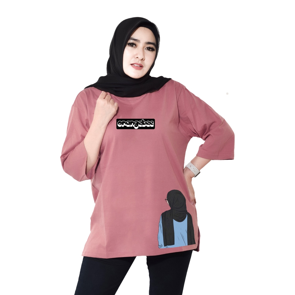 Kaos Oversize Wanita/Kaos Wanita/kaos cewek/Oversize/OrangeBee/OS-0114