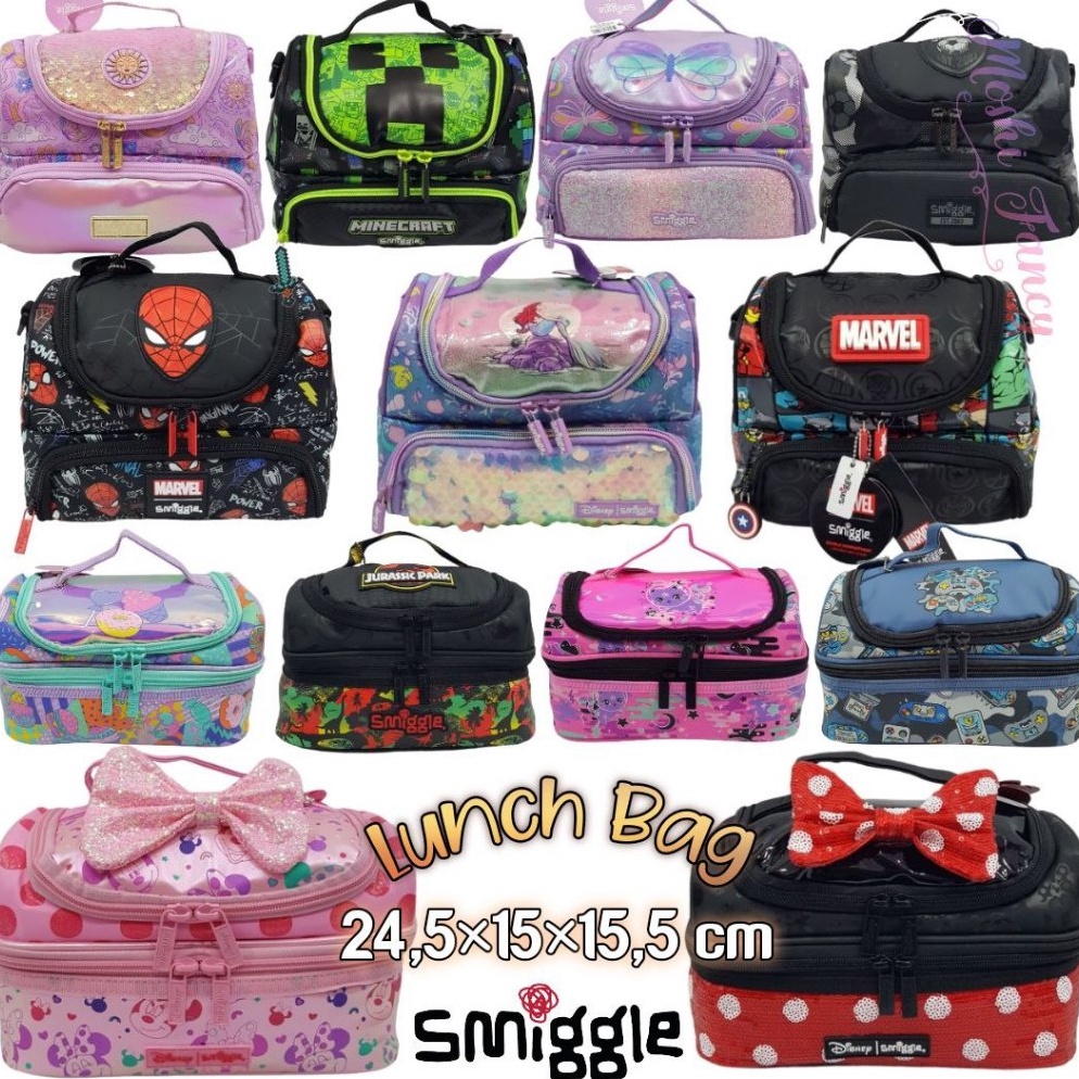 KODE F56F Tas Smiggle Lunch Bag Ariel  Tas Makan Smiggle Selempang Dino  Tas Bekal Anak Smiggle Dino