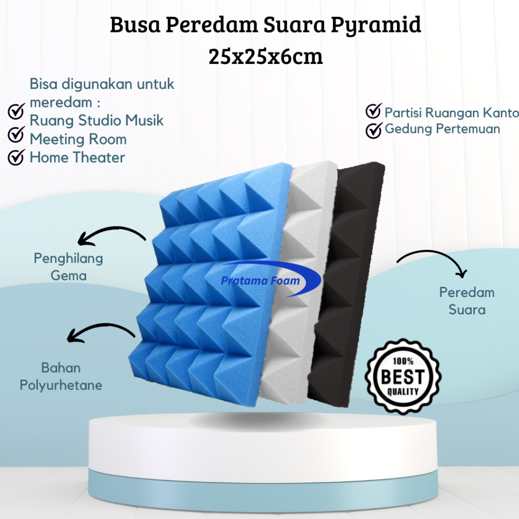 Busa Peredam Suara Ruangan Pyramid  / Akustik Foam / Peredam Suara Dinding