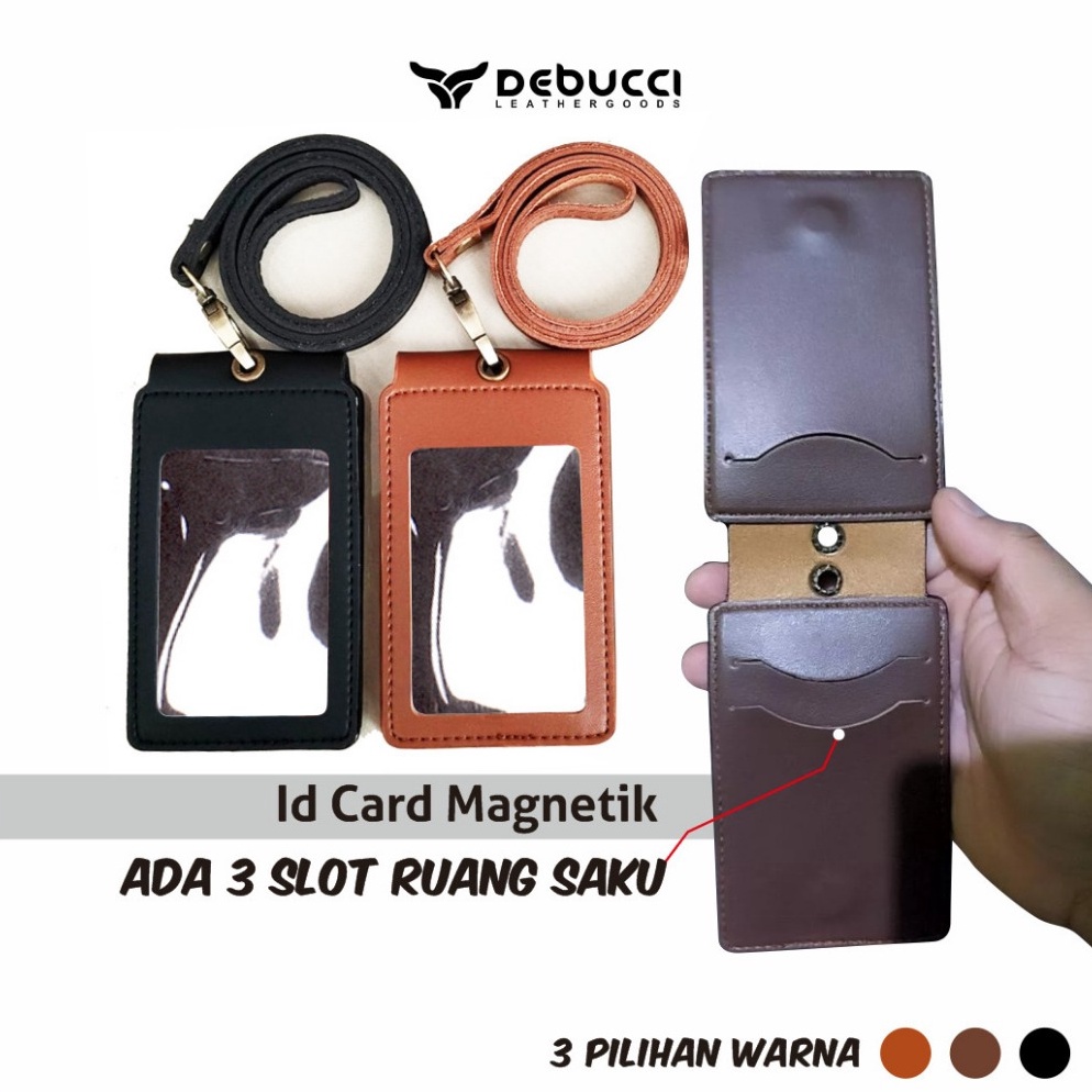 

Name Tag ID Card Kulit Holder Magnetic Name Tag Lanyard Kulit 3 Slot Kartu ID Card Kulit Termurah KODE E4K8