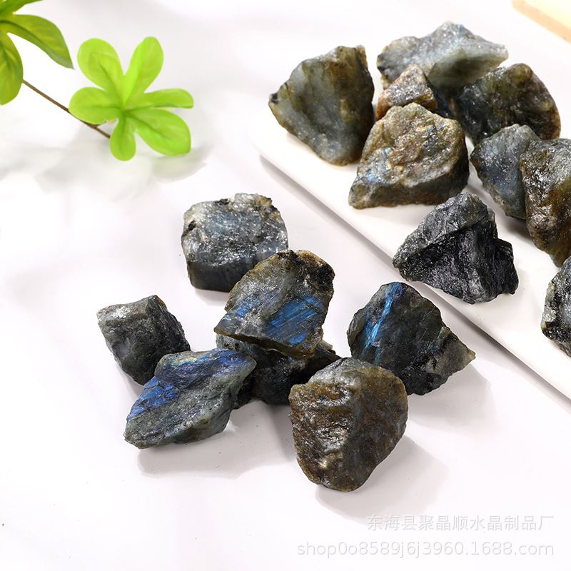 batu akik asli alami Labrador pelangi tumbled.16