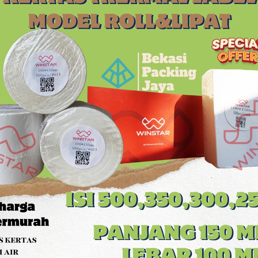 

Promo Kertas Thermal Label Stiker 1x15 mm A6 awb