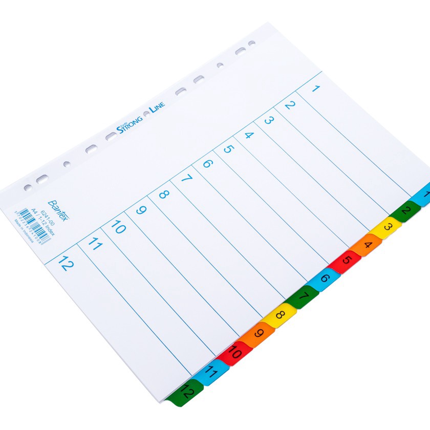 

Hemat Bantex Strongline Indexes A4 12 Pages 112 index 6241
