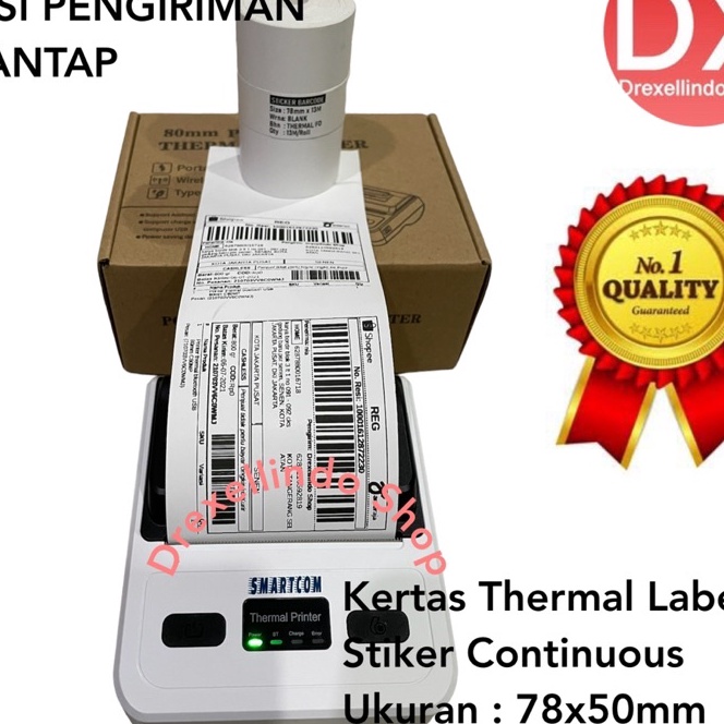 

Unggul Kertas Thermal Label Stiker Continuous 78x5mm 13 meter