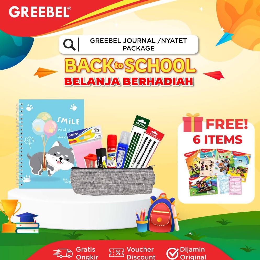 

GREEBEL Paket Journal Nyatet Package Paket alat tulis untuk menyatat dan menjurnal KODE P4H8