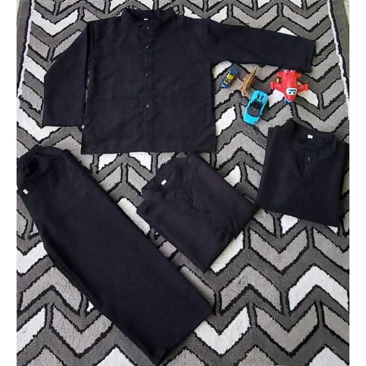 Baju setelan pangsi polos anak laki-laki satu set sd dan tk adat sunda tradisional usia 4 -10 tahun