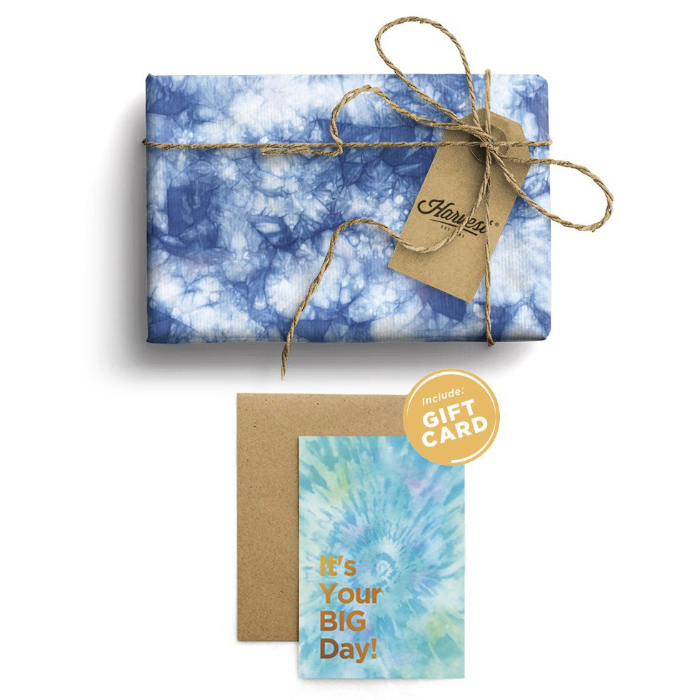 

TERBARU Paket Kertas Kado Kartu Harvest Tie Dye Gift Set Dark Blue