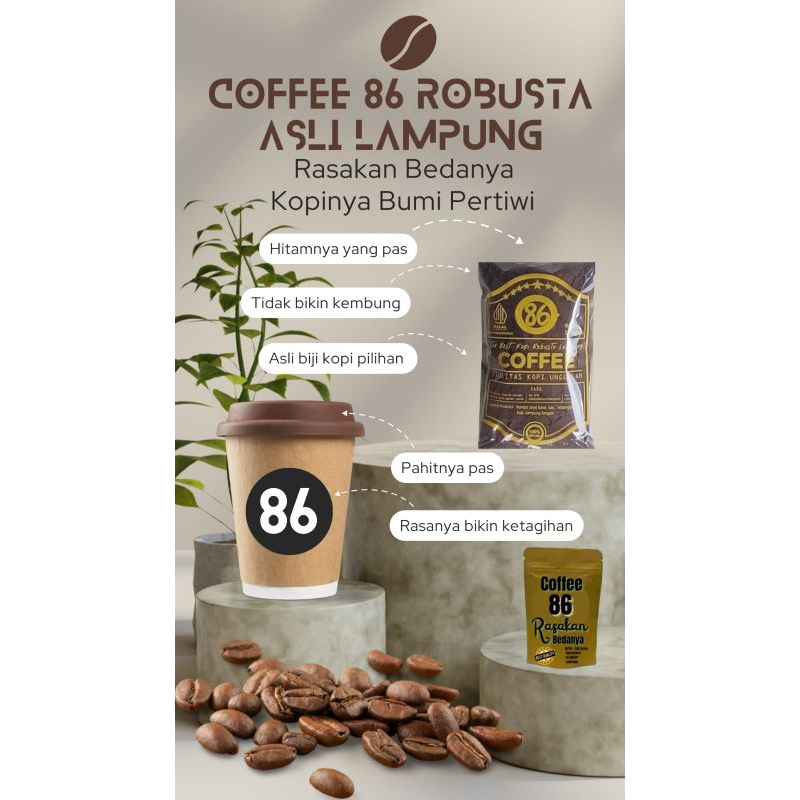 

coffee 86 bubuk asli lampung 100 gram