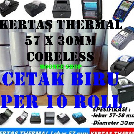 

KF7 Kertas thermal BIRU 57x3 Struk 57x3 printer bluetooth polos per 1roll BIRU