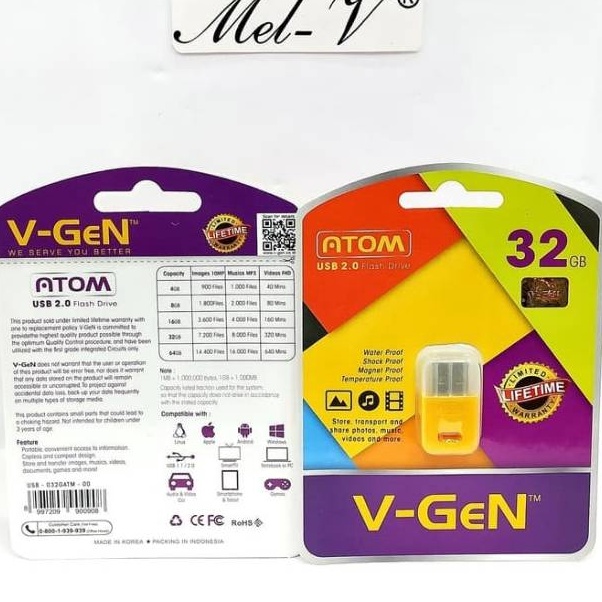 KODE G66T Flashdisk Atom 32GB VGen  USB Flash disk Vgen 32GB  Original Flashdisk Vgen 32GB Atom