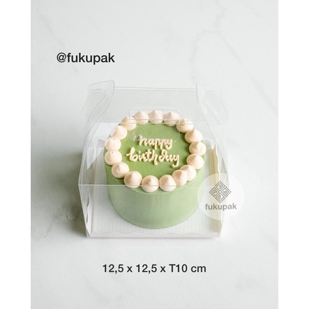 

KI3 Box Mika Gable 2pcs 125x125x1 Clear Transparent Mini Cake Box Kotak Chiffon Bolu Tart Souvenir