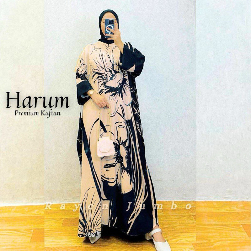 Harum kaftan motif terbaru lengan abaya tebal,halus ,lenbut