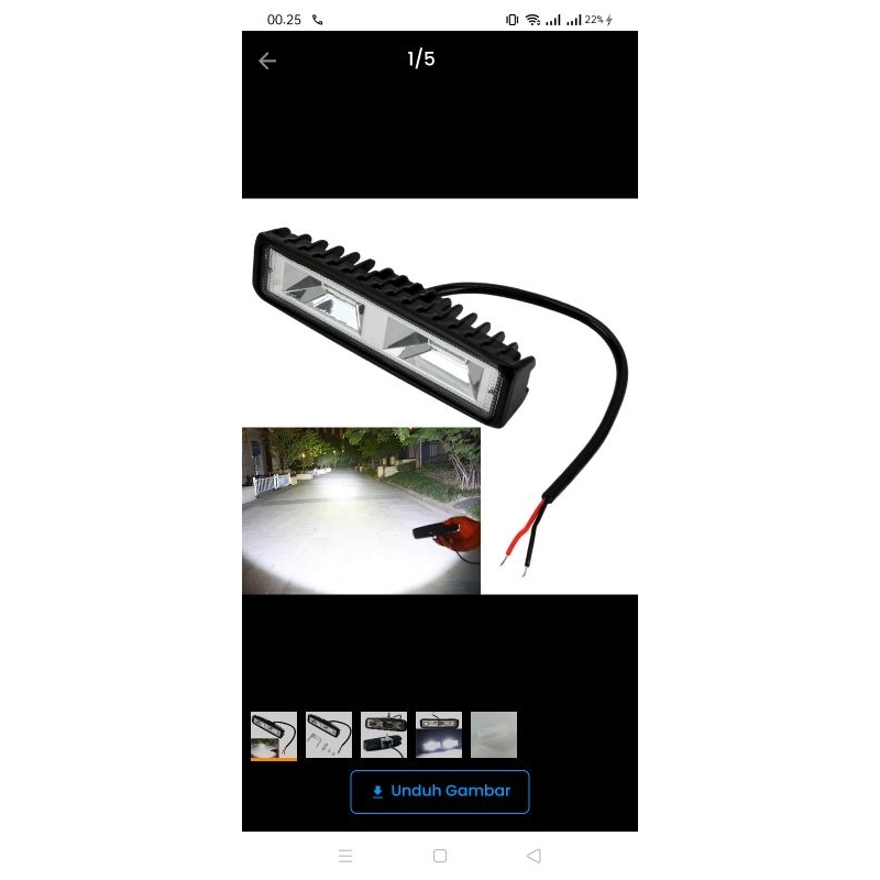 lampu LED 12 mata panjang motor mobil