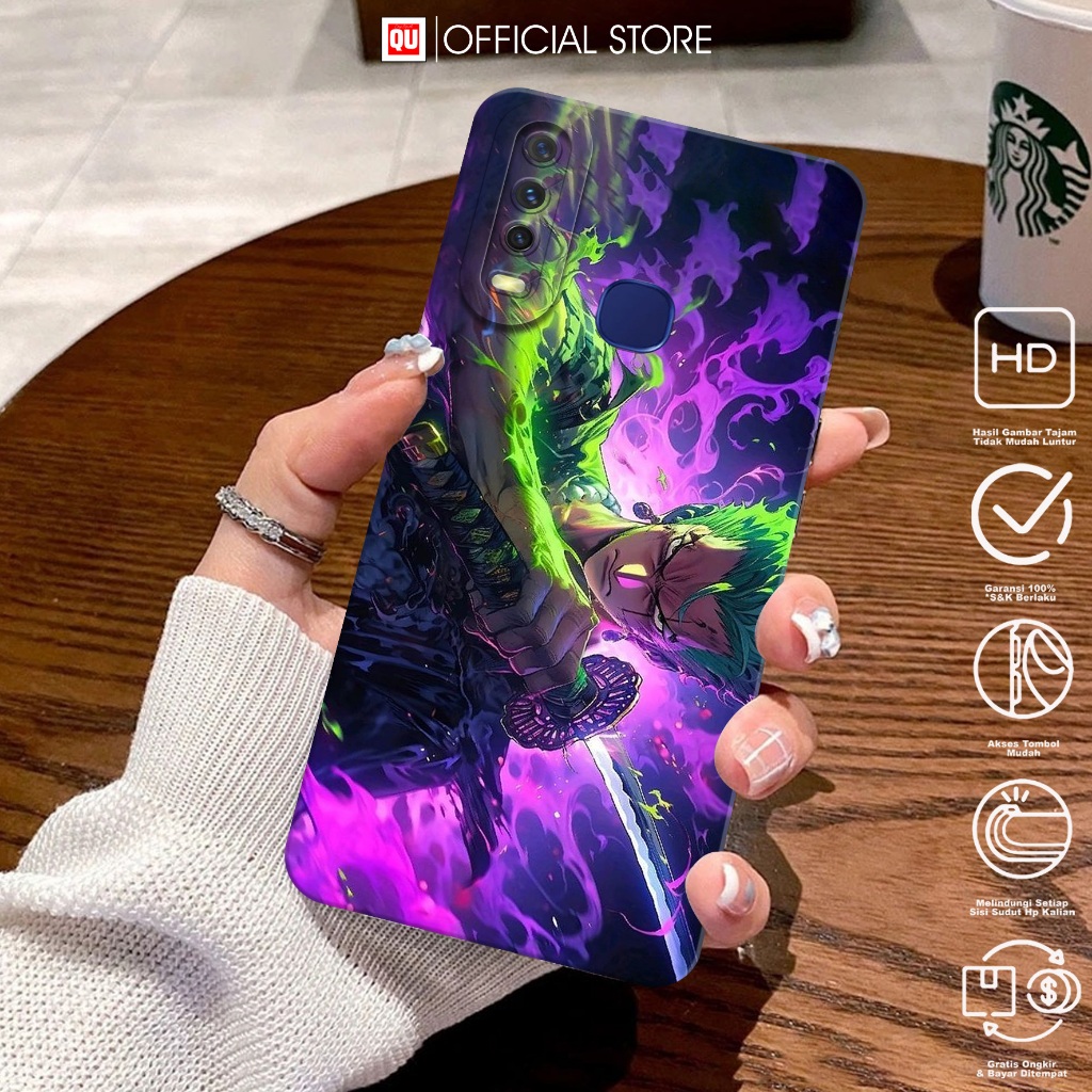 Case VIVO VIVO 1904 1901 1902 V2043 V2029 V2026 V2027 1935 1938 Motif Roronoa Zoro - Casing Hp - Sil