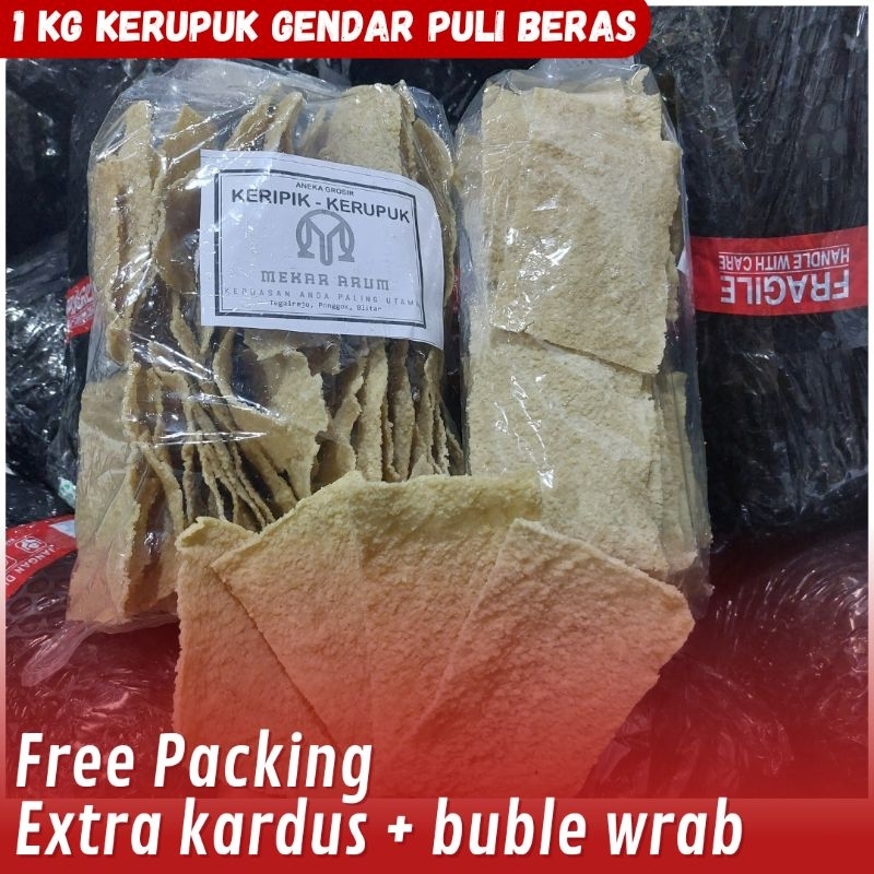 

1 Kg Kerupuk Gendar Puli Beras Asli ueeanak - Tipis Empuk Kriuk Enak Mantap