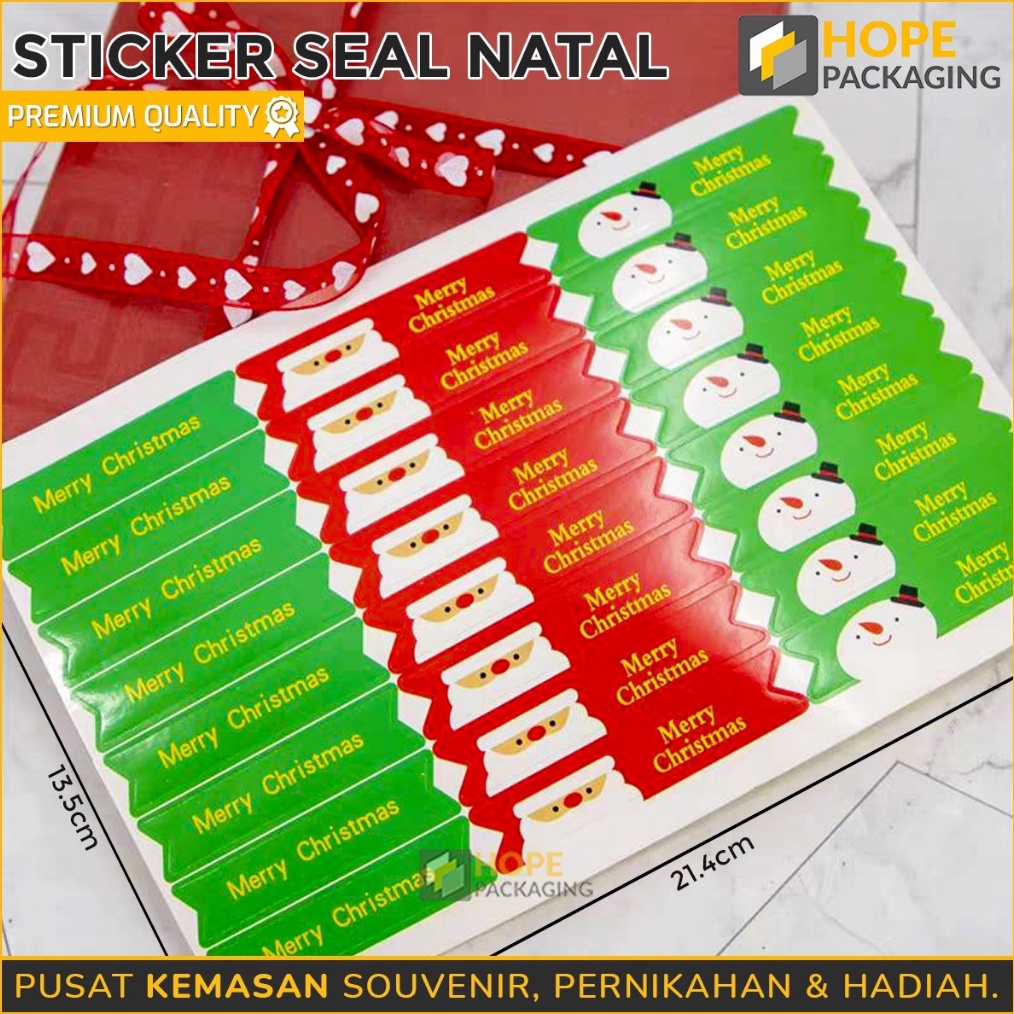 

BONANZA 1 lembar isi 24 pcs sticker Stiker Seal Natal Stiker Box Natal Stiker Segel Natal Christmas Sticker Xmas Kue Toples Stiker Kotak Hampers Belt Toples