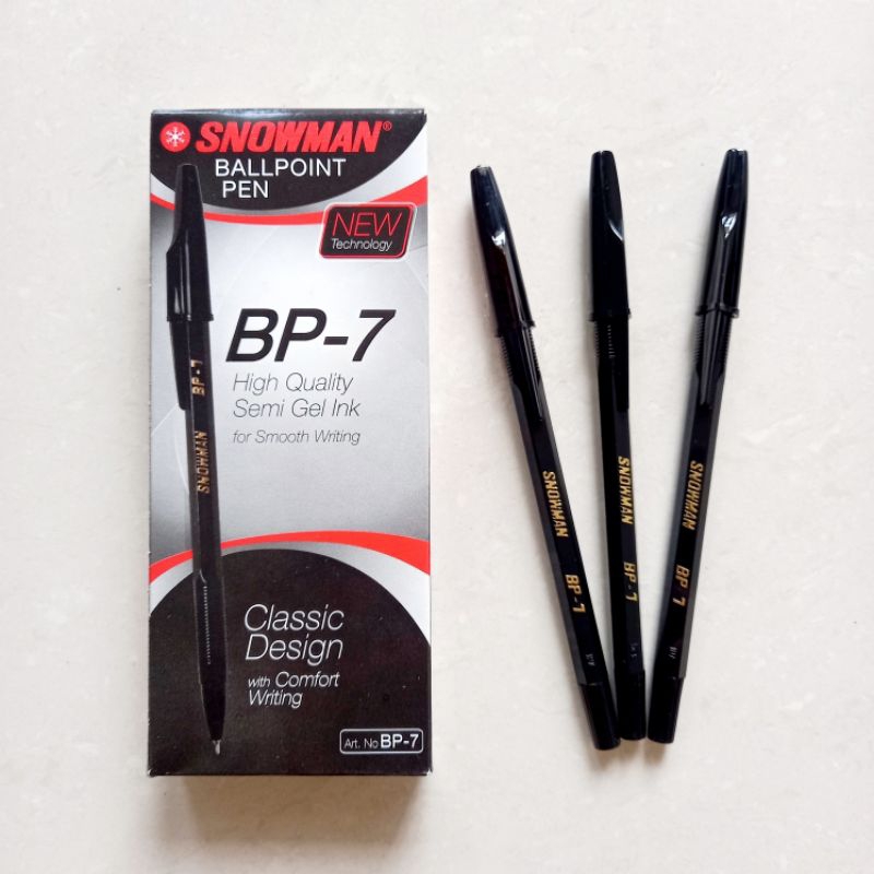 

[ PACK ISI 12 MURAH ] Pulpen Pen Pena Ballpen Ballpoint 0.7 mm - Snowman BP-7