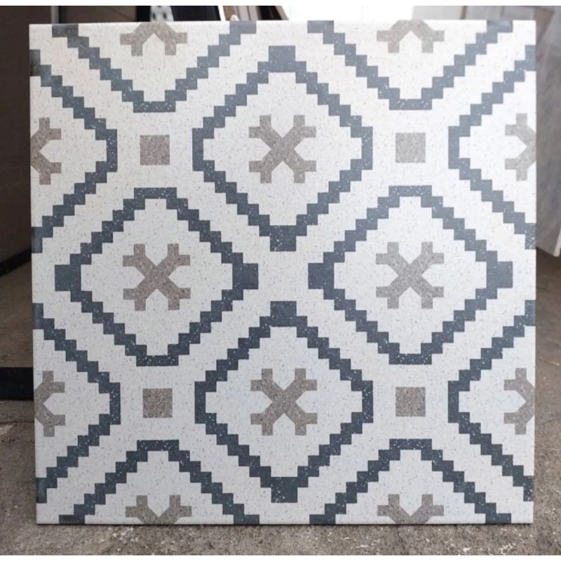 KERAMIK LANTAI PLATINUM BRIGHTON BLACK DECOR 40X40 KW1