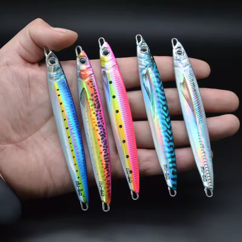 OCEAN WARRIOR L1 Metal Jig 40 60 80 100 120 150 200 gram Timah Hitam 3D UV UV Effect