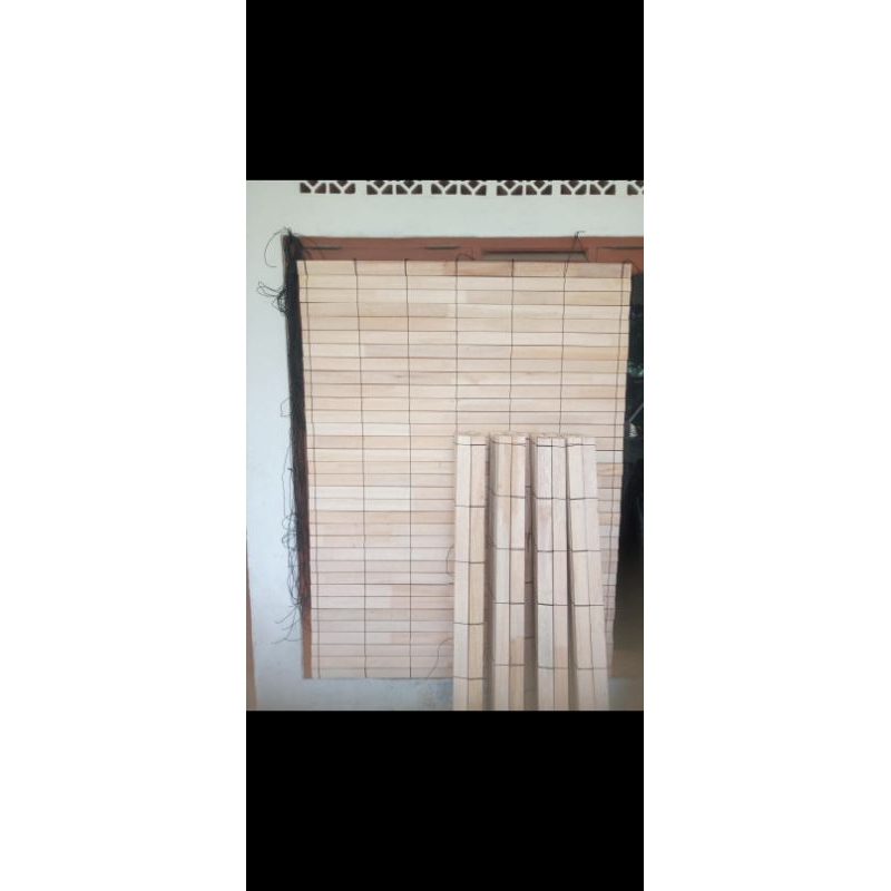 Tirai kayu motif outdoor indoor pree Tali penggulung