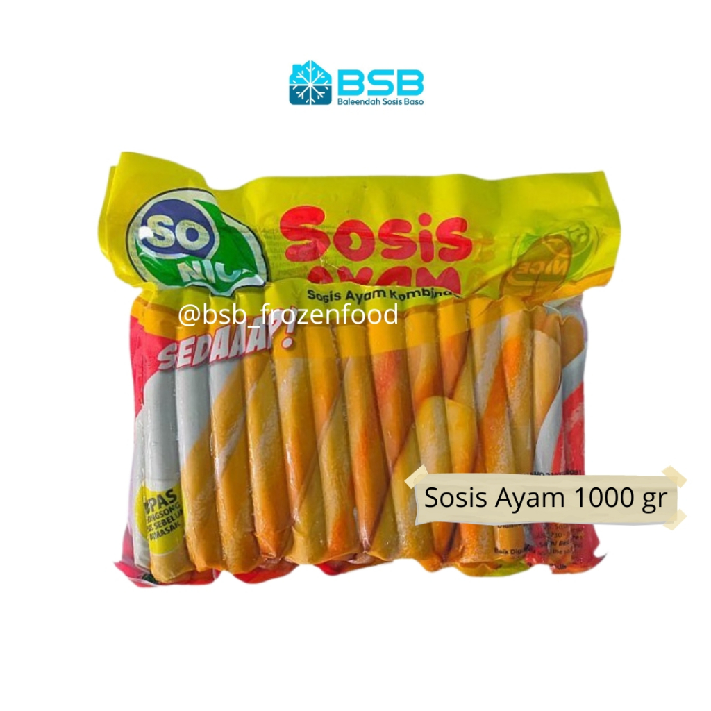 

So Nice Sedaap Sosis Ayam 1kg - Sosis Ayam SONICE Sosis Siap Masak Praktis 1000 gr