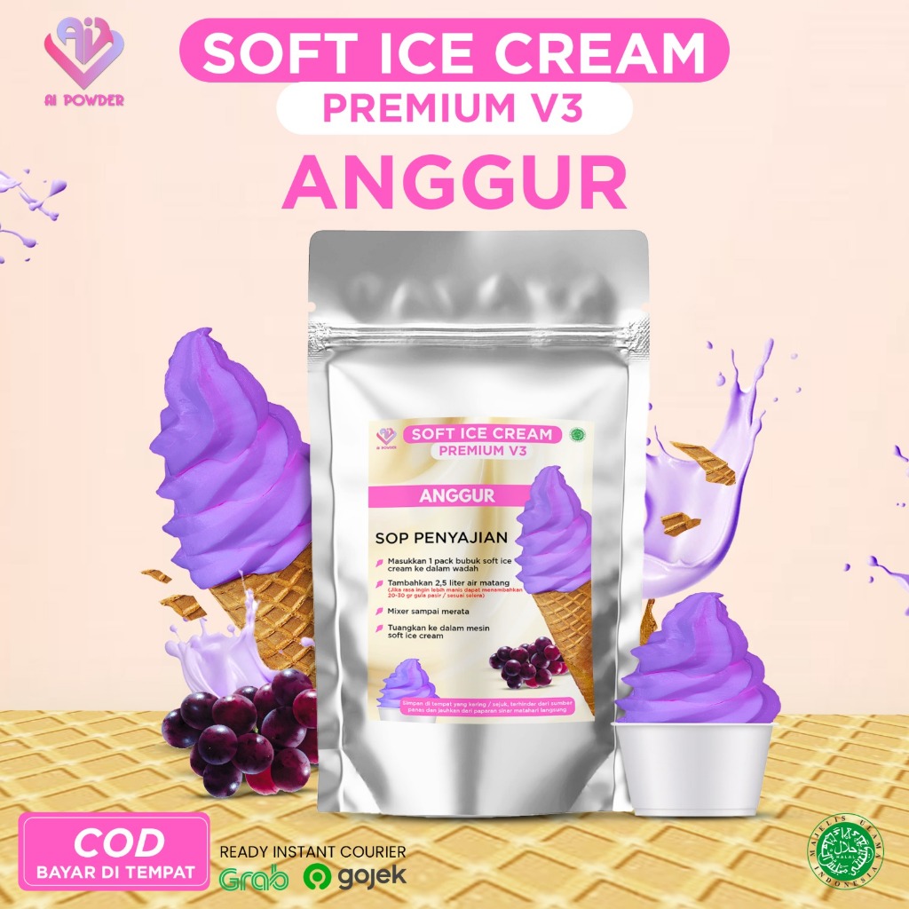 

Grape Anggur Bubuk Soft Ice Cream Premium V3 1Kg
