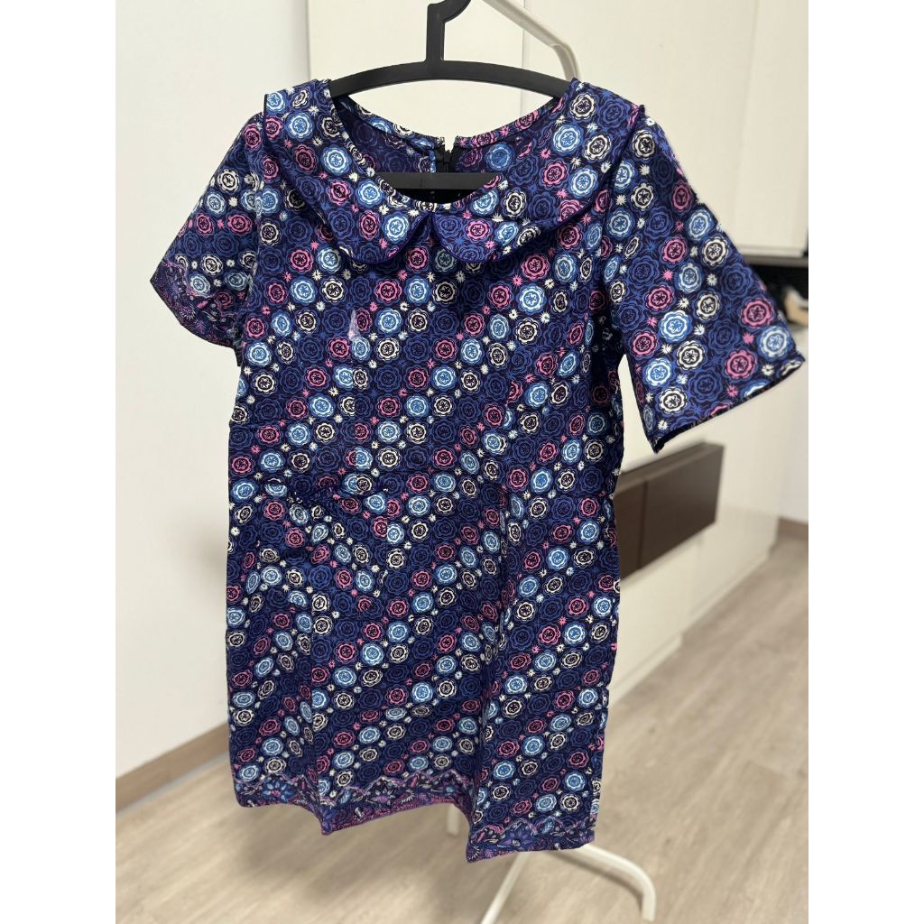 Dress batik blue flower