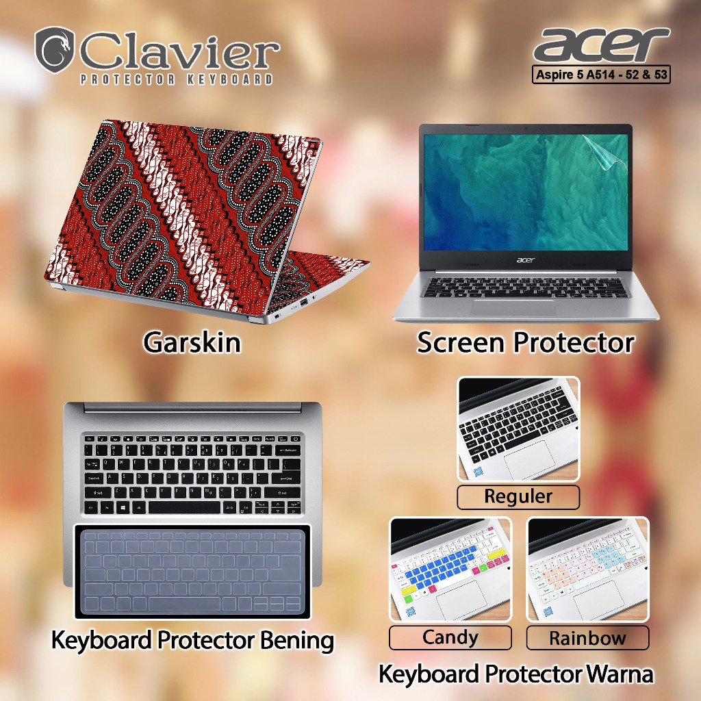 Keyboard Screen Protector Anti Gores Cover Garskin Laptop Precut Custom Fit untuk Acer Aspire 5 A514