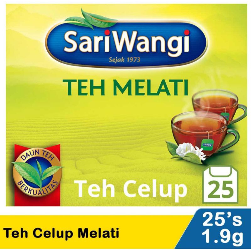 

SARIWANGI TEH MELATI 25 BAG/TEH DANDANG JASMINE TEH CELUP 50 Gram(isi 25 bag)