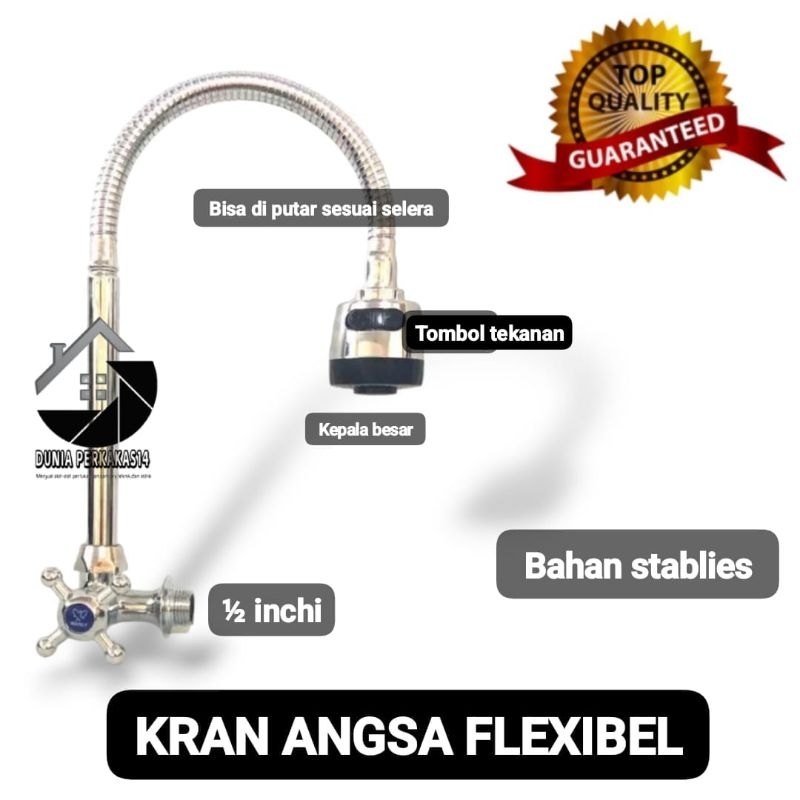 KRAN ANGSA / KRAN WASTAFEL FLEXIBEL KEPALA BESAR