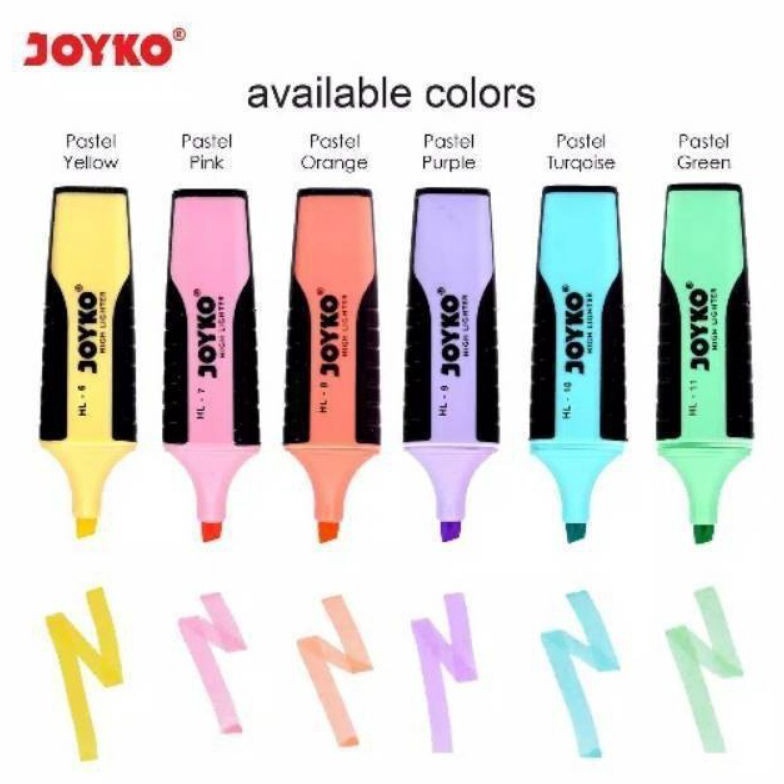 

UNIK Highlighter Warna Pastel Colors Joyko Textliner Harga Satuan