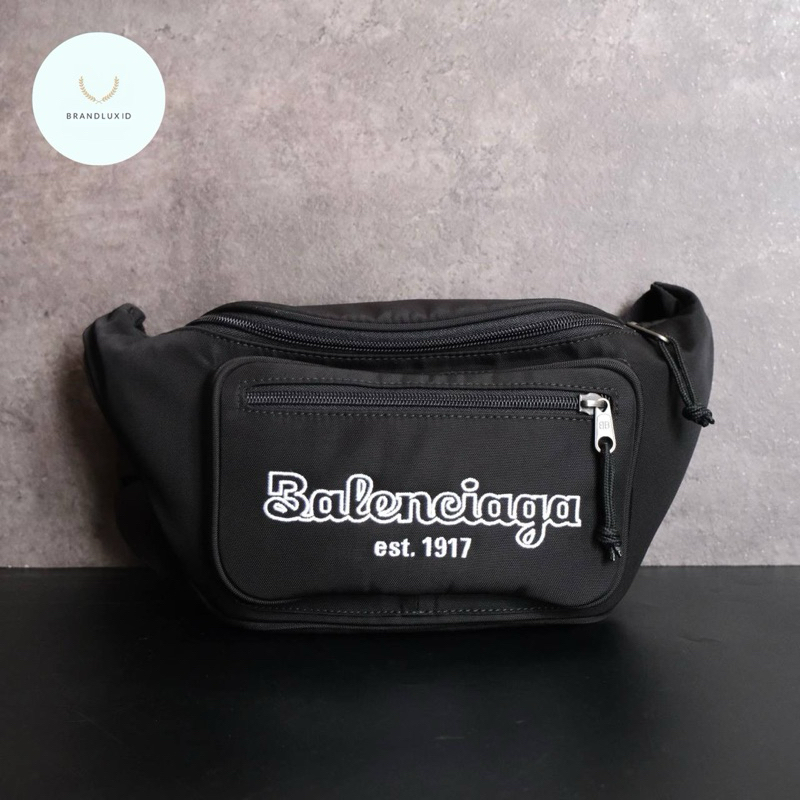 Balenciaga Beltbag / Bumbag Explorer Embroidered Nylon in Black Color