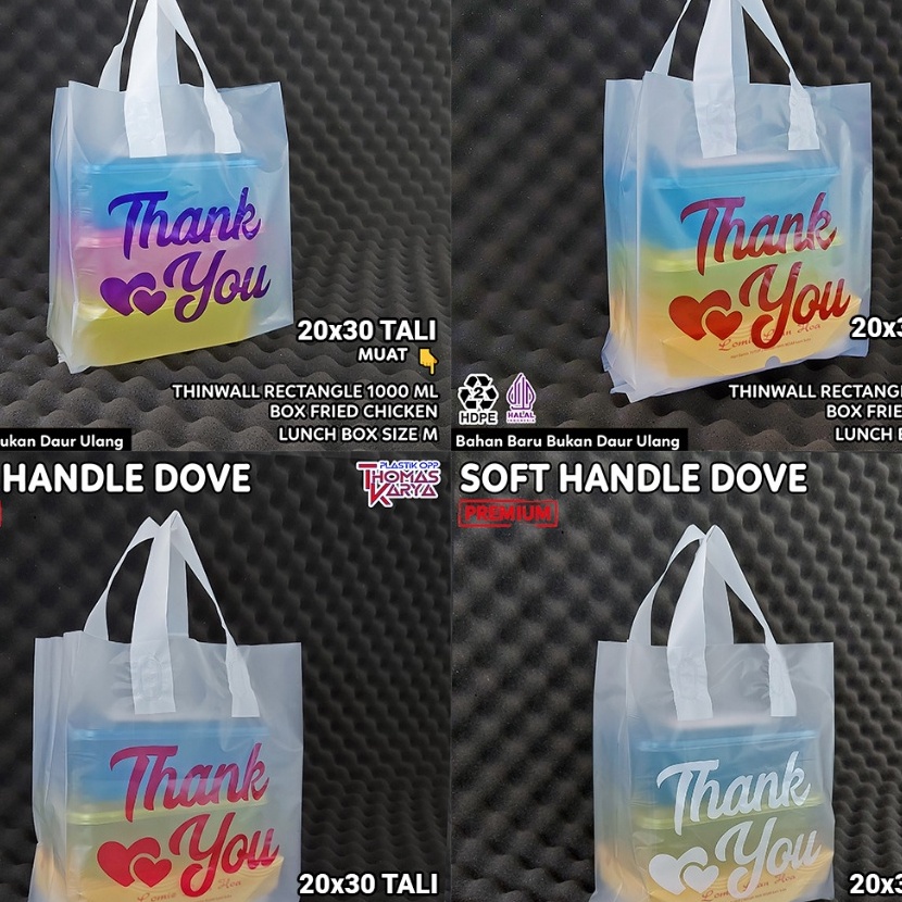 

HJ6 Softhandle Bag 2x3 Motif THANK YOU isi 5 Plastik Bingkisan Snack Ultah Tas Souvenir Hajatan