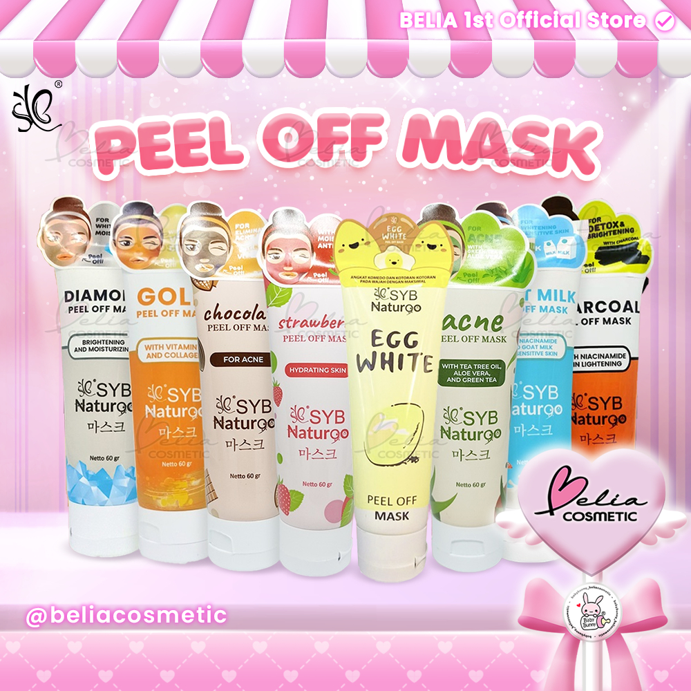 ❤ BELIA ❤ SYB NATUR90 Peel Off Mask Goat milk | Diamond | Gold | Charcoal TUBE Naturgo (✔BPOM) 60g