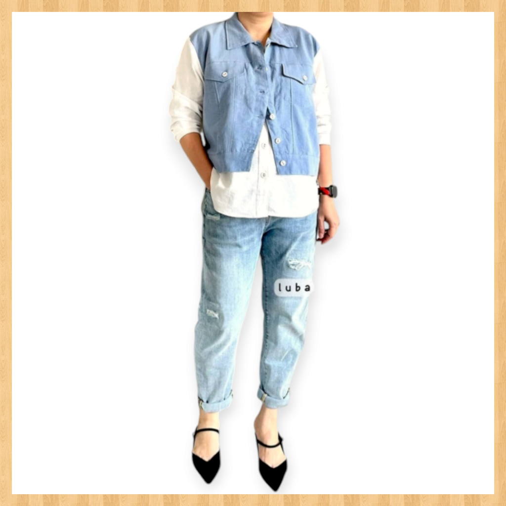 Baju Atasan Kemeja Casual Wanita Terbaru Kekinian Lubana Bahan Katun Linen Premium