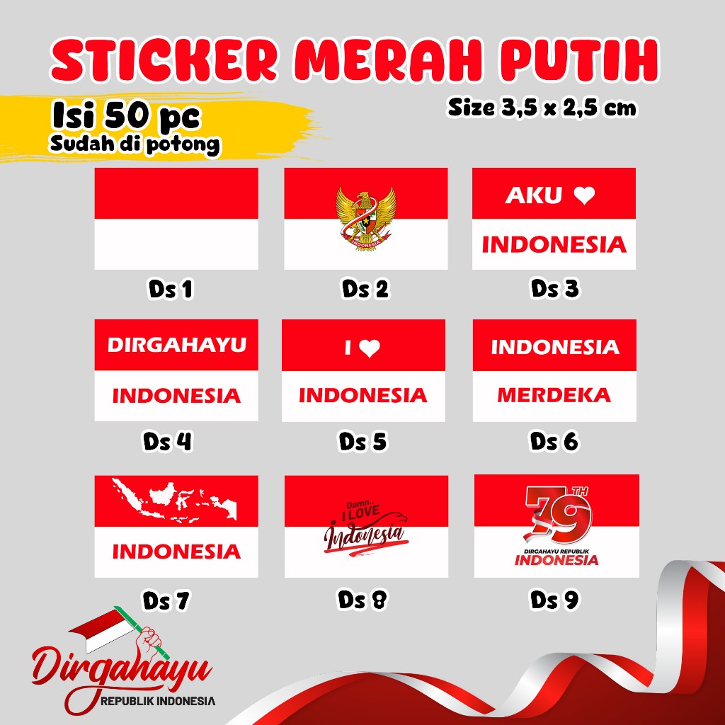 

[isi 50] Stiker pipi merah putih tulisan indonesia / sticker pipi bendera Indonesia / karnaval / tempelan pipi merah putih