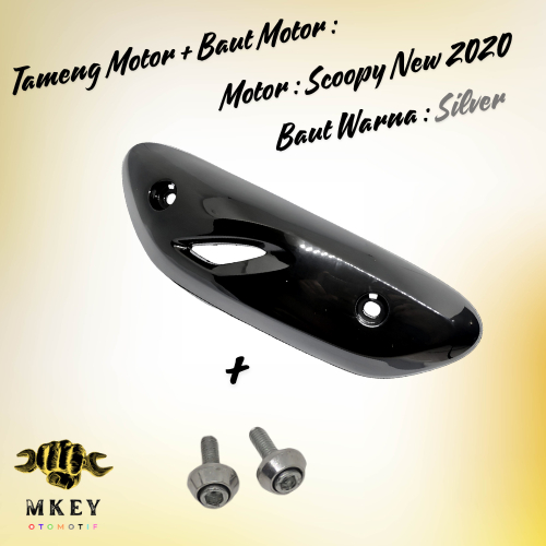 Tutup Pelindung Tameng Knalpot Honda Scoopy Tahun 2020 - 2022 Plus Baut Motor Original Standar