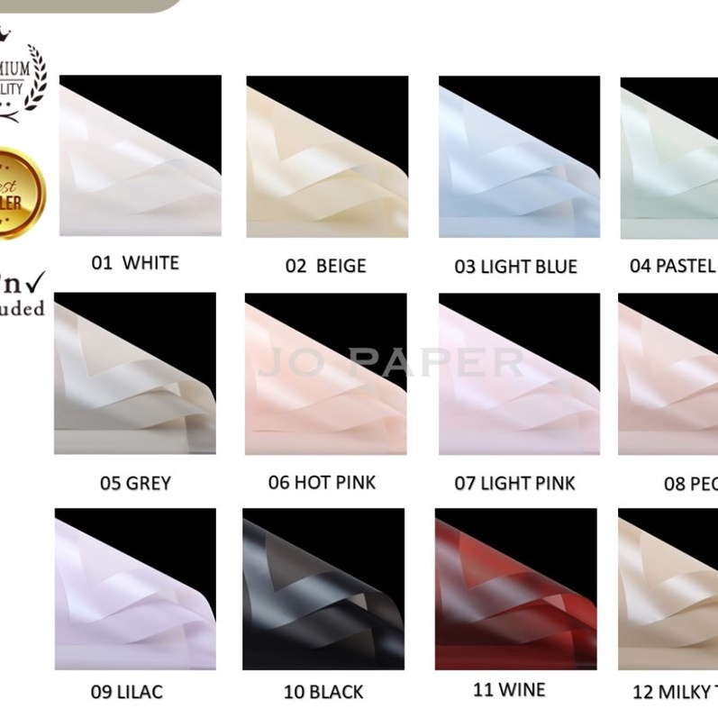 

Termurah 2 LEMBAR Flower Wrapping Paper Transparan List Frame Tebal Kertas Buket Bunga Cellophane Florist