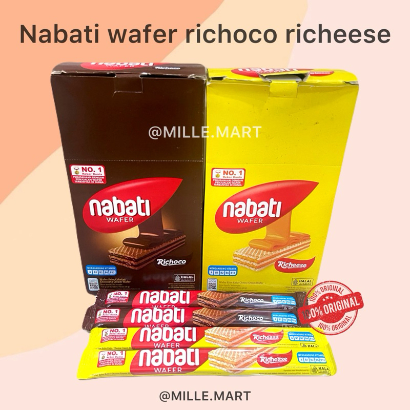 

[Per Pcs] WAFER NABATI COKLAT KEJU RICHEESE RICHOCO WAFER PANJANG 500 6GR