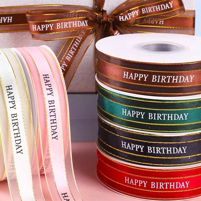 

Ekstra Les Gold1 Roll 45meter PITA Pita Simi Motif Happy Birthday 25cm