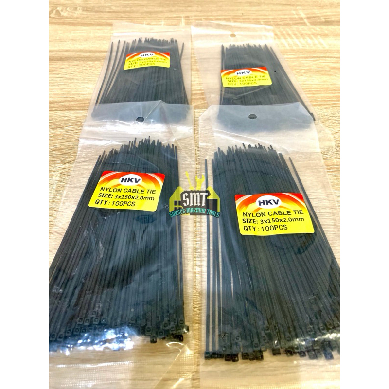 

Kabel Ties / Tali Tis Nylon / Kabel Tis / Nylon Cable Ties (Hitam & Putih) Panjang Pendek 3x150 & 3x250 - HKV