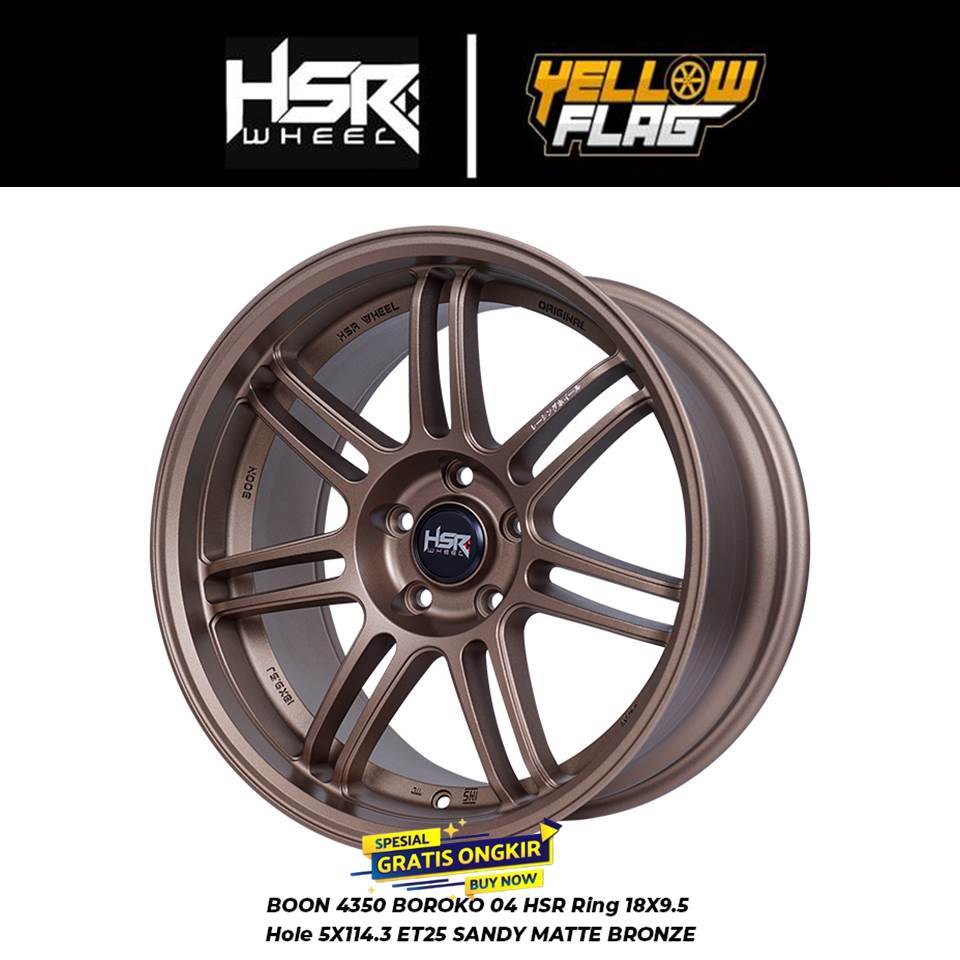 VELG MOBIL CELONG RING 18 LEBAR 95 RATA LUBANG 5 PCD 5X114,3 ET25 WARNA SANDY BRONZE