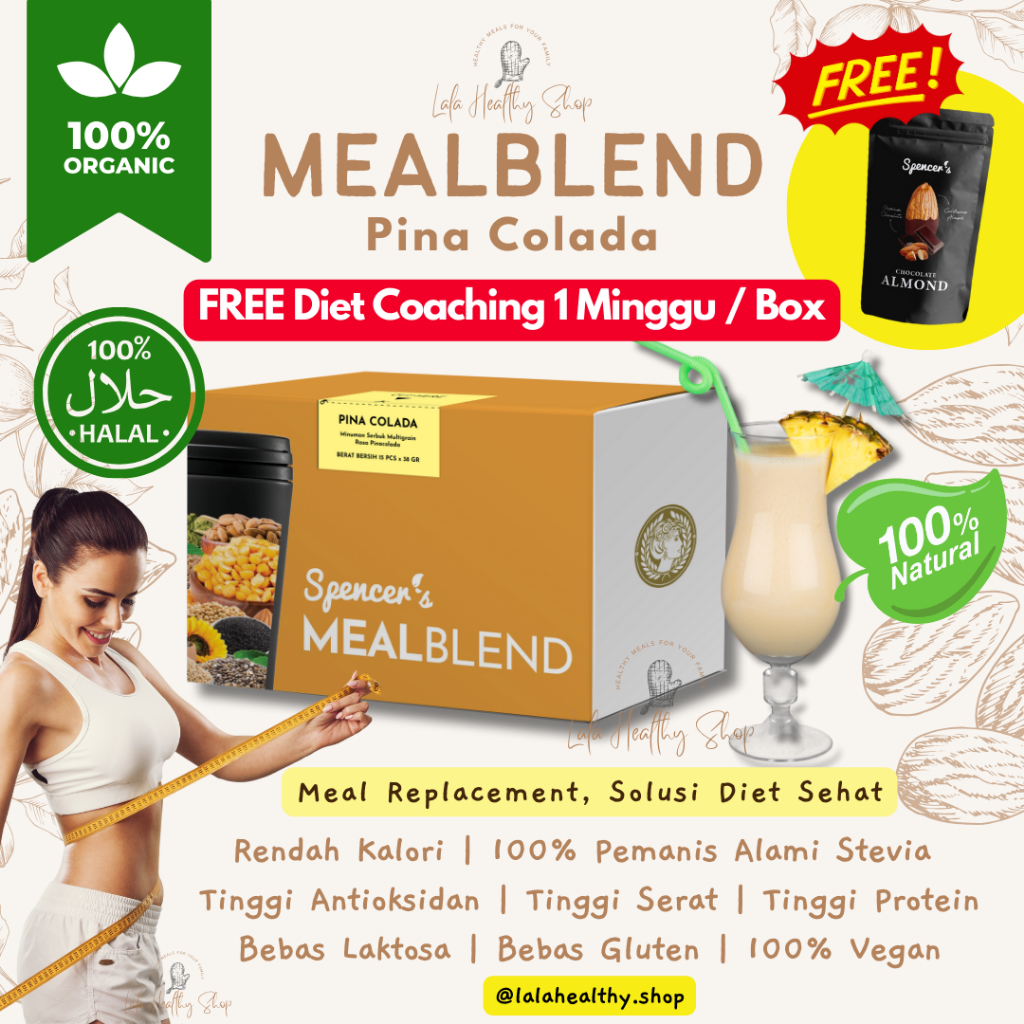 

Spencer's MEALBLEND Pina Colada Nanas (15pcs) | Pengganti Makanan Sehat Bernutrisi