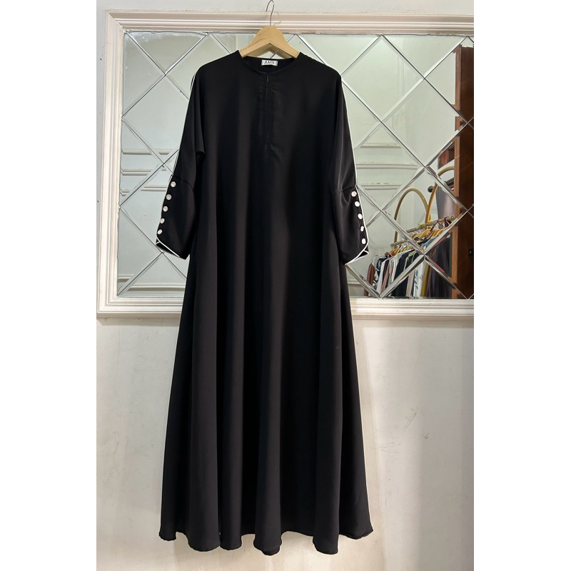 Gamis Abaya Hitam JetBlack Busui Mayung Jumbo By Zain Collection