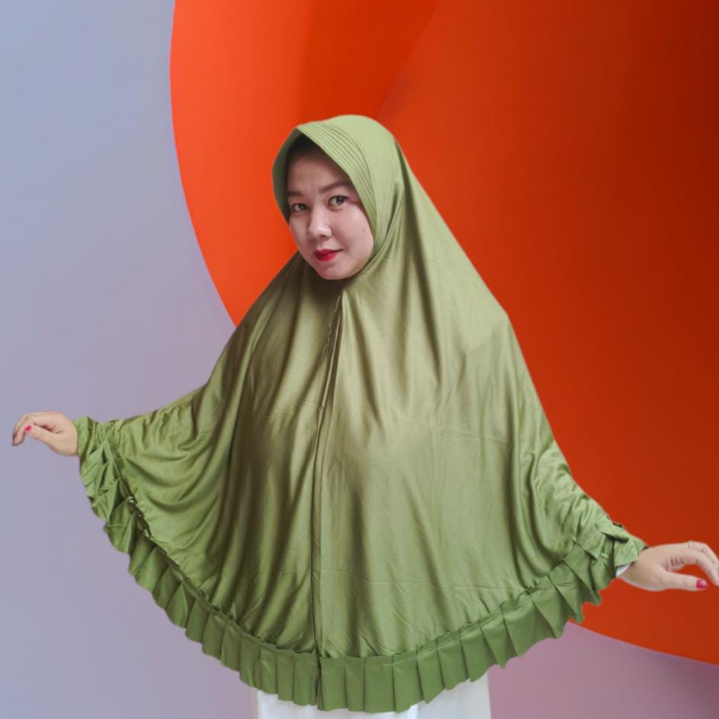 PROMO Hijab JUMBO rempel kerudung sekolahan hijab bergo kenan hijab saku tangan lengan panjang.