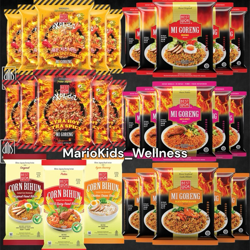 

BEST WOK Mi Goreng Original / Spicy/ Black Pepper / Explodez / Korean Spicy