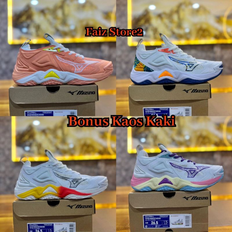 SEPATU VOLI MIZUNO WAVE MOMENTUM 3 LOW GRADE ORI BERDECIT KERAS SEPATU VOLLY WANITA MIZUNO MOMENTUM