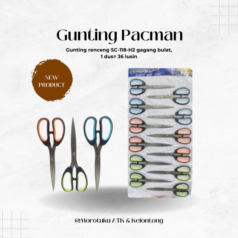 

(12pcs) gunting pacman/gunting besar/pemotong rambut/pemotong kertas/pemotong tali