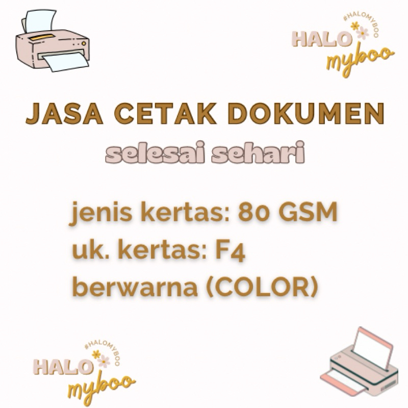 

Jasa Cetak 1 Hari Selesai - F4 - Warna/Hitam Putih- 80 GSM - 1 sisi